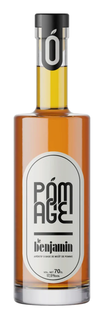 Le Benjamin, apéritif à base de moût de pomme et d'eau de vie de cidre, bouteille de 70 cl