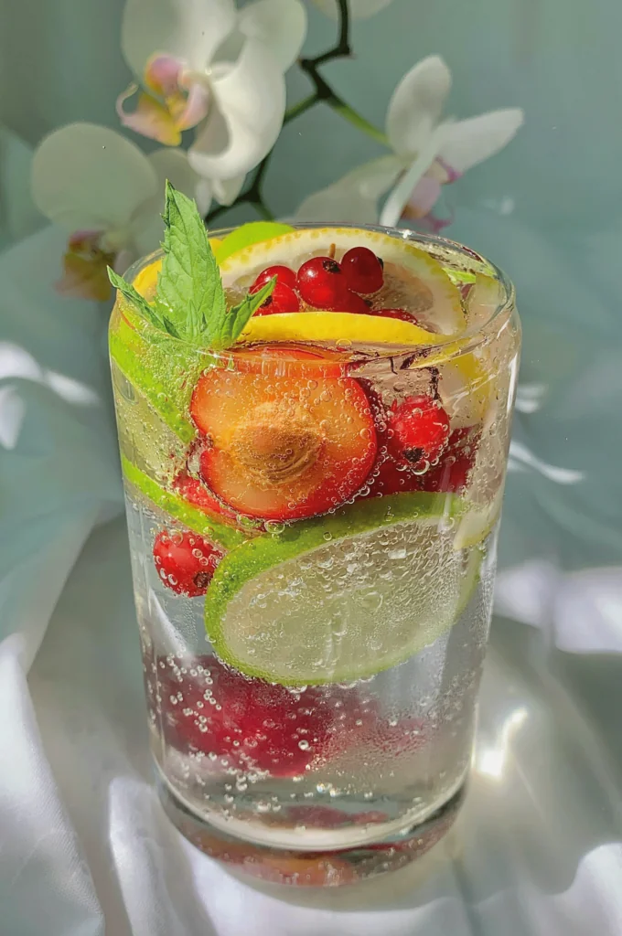 Cocktail Pomage aux fruits rouges, citron vert et menthe